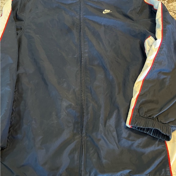M Nike Vintage Blue White Windbreaker Jacket Mens Medium 90’s Retro Winter Fall - Picture 12 of 12